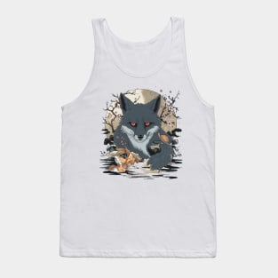 Gloomy Fox Japanese Art Print Tank Top